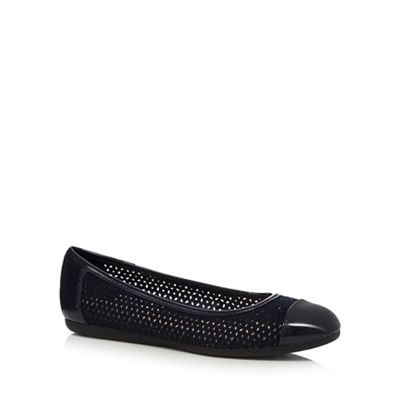 Navy 'Gabrielle' slip-on wide fit shoes